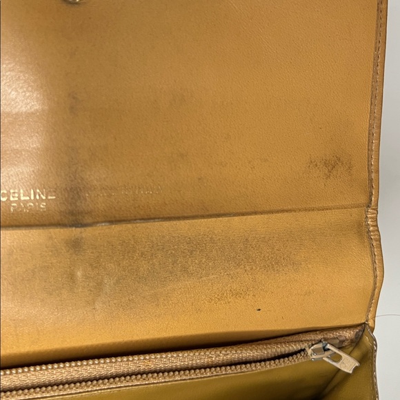 Vintage Celine Macadam Continental Wallet Brown Triomphe Leather Trim - Picture 5 of 5